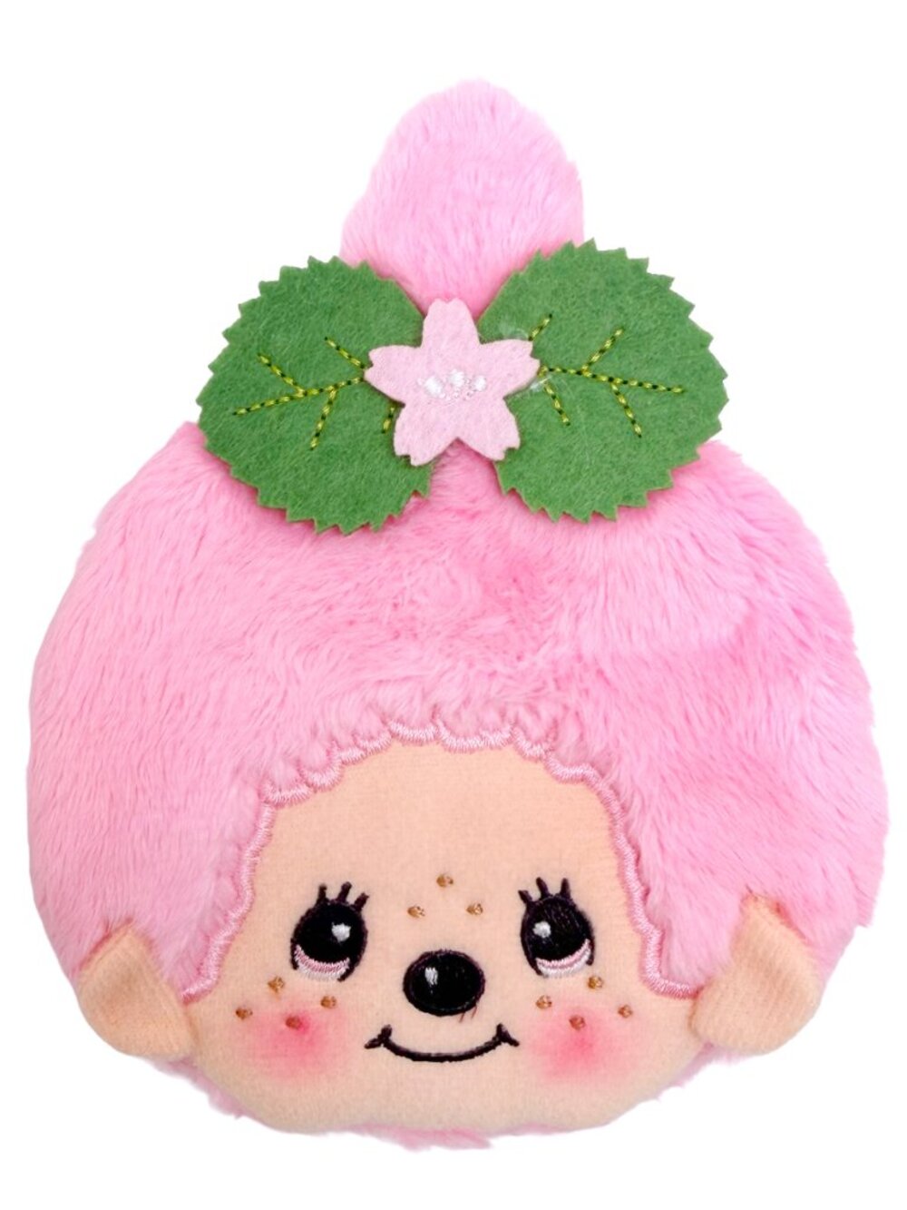NEW SEKIGUCHI Monchhichi-Chan Sakura Mochi Pink Plush Coin Bag